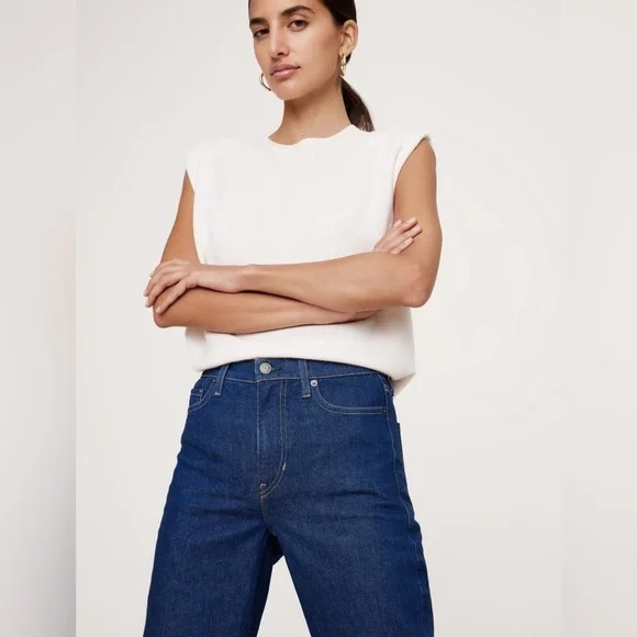 NWT! Banana Republic Women’s Medium Wash High-Rise Straight Jean -27 LONG 🔹